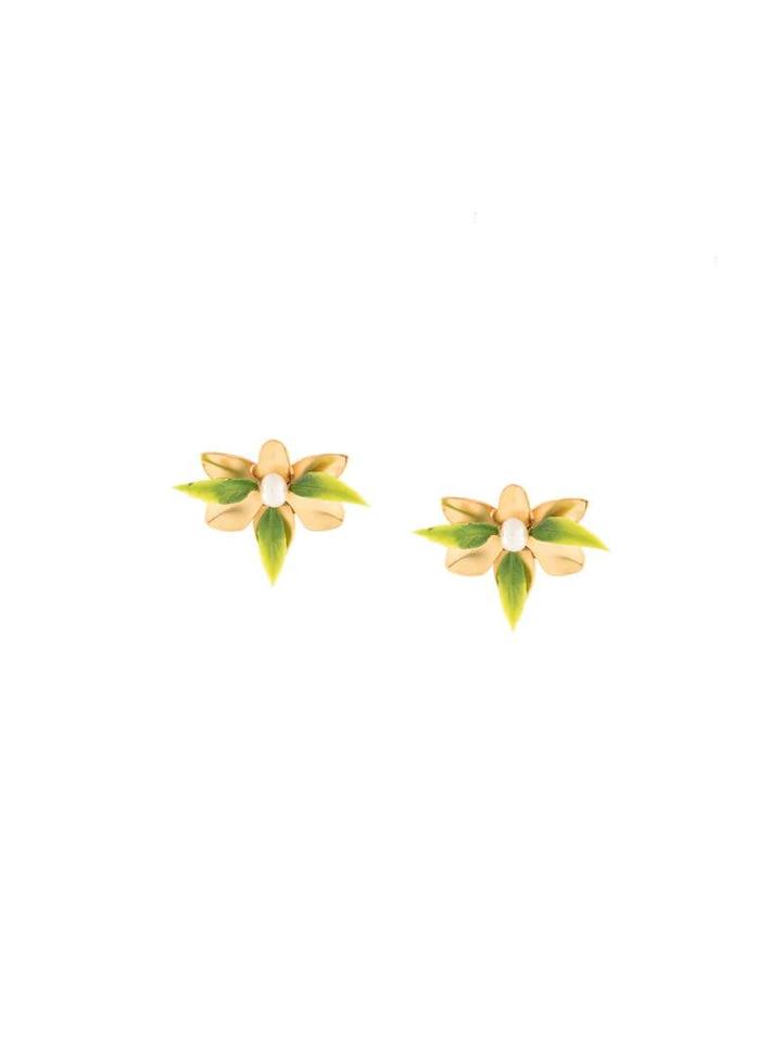 Mercedes Salazar Floral Stud Earrings - Gold