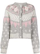 Love Shack Fancy Jamie Multi Pattern Cardigan - Grey