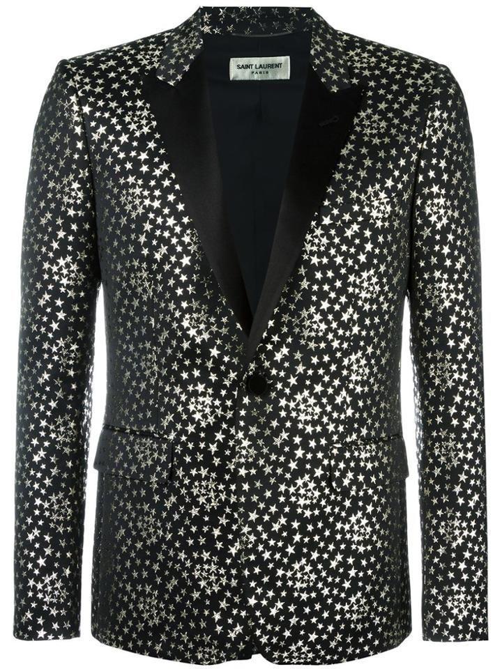 Saint Laurent Iconic Le Smoking Jacquard Blazer - Black