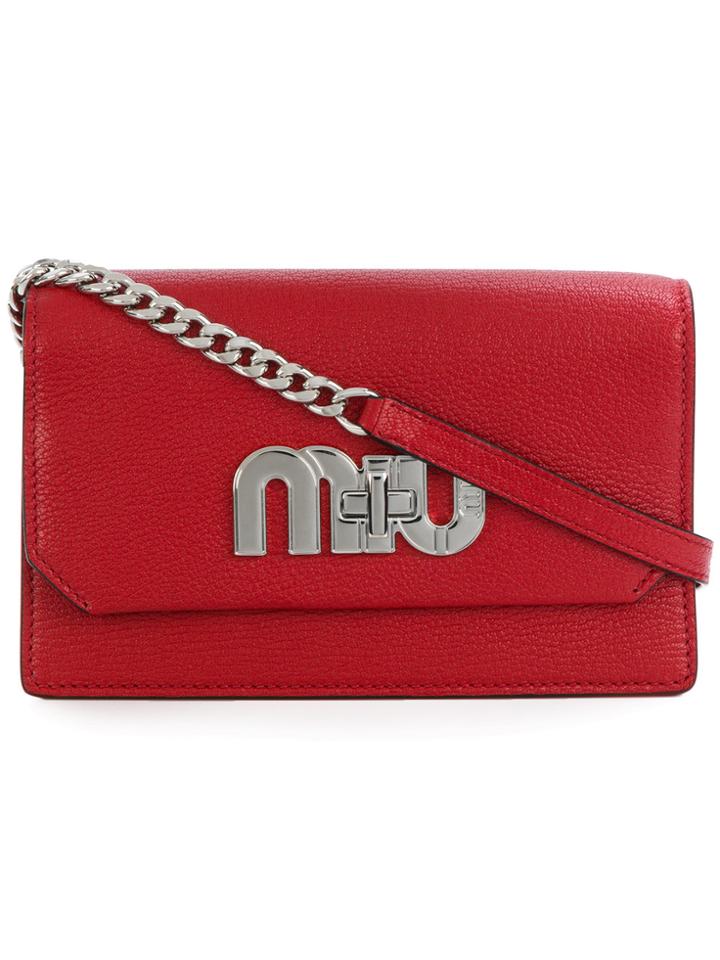 Miu Miu Logo Mini Bag - Red