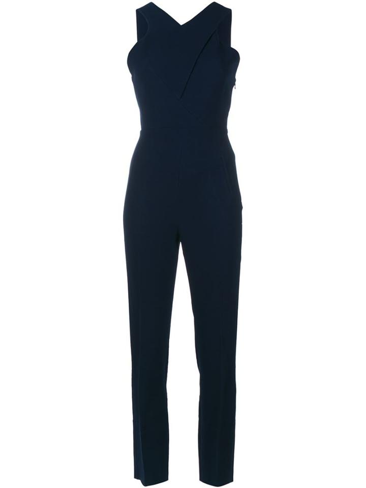 Roland Mouret Crepe Saxby Jumpsuit, Women's, Size: 6, Blue, Spandex/elastane/acetate/viscose