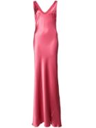 Galvan V Neck Gown - Pink & Purple