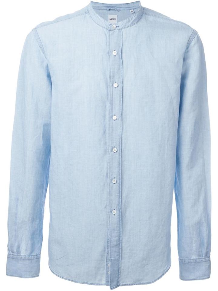 Aspesi 'coreana' Mandarin Collar Button Down Shirt
