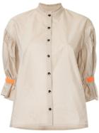 Kolor Cropped Sleeves Shirt - Nude & Neutrals