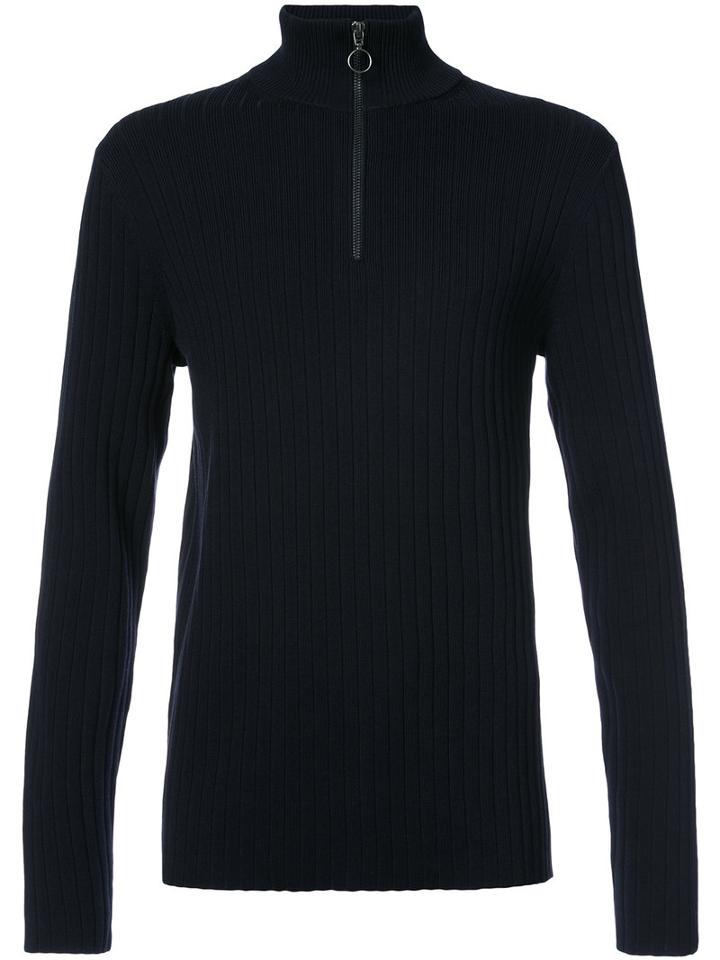 Vince - Zip Up Sweater - Men - Cotton - M, Blue, Cotton