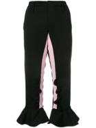 Brognano Cropped Ruffle Trousers - Black