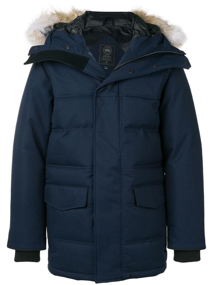 Canada Goose Fur-trimmed Hooded Coat - Blue
