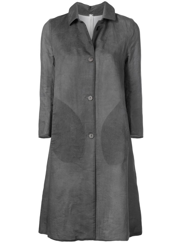 A Diciannoveventitre Single-breasted Cropped Sleeve Coat - Grey