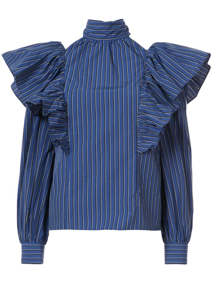 Jill Stuart Olga Frilled Blouse - Blue