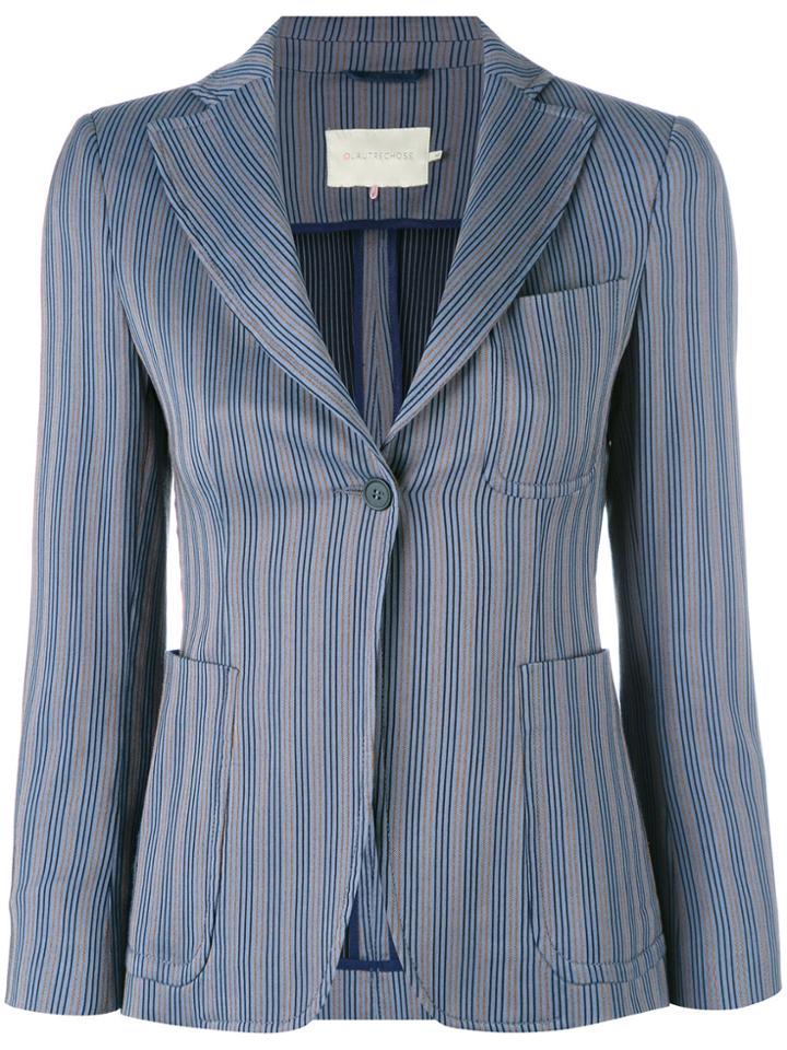 L'autre Chose Striped Blazer - Blue