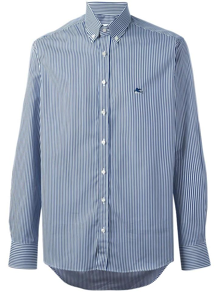 Etro Pinstriped Button Down Shirt - Blue