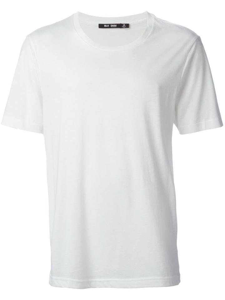 Blk Dnm Round Neck T-shirt, Men's, Size: Small, White, Cotton