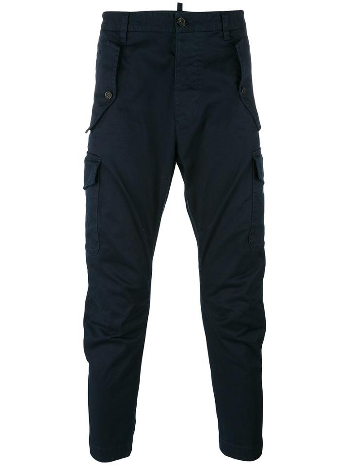 Dsquared2 Straight-leg Chino Trousers, Size: 48, Blue, Cotton/spandex/elastane