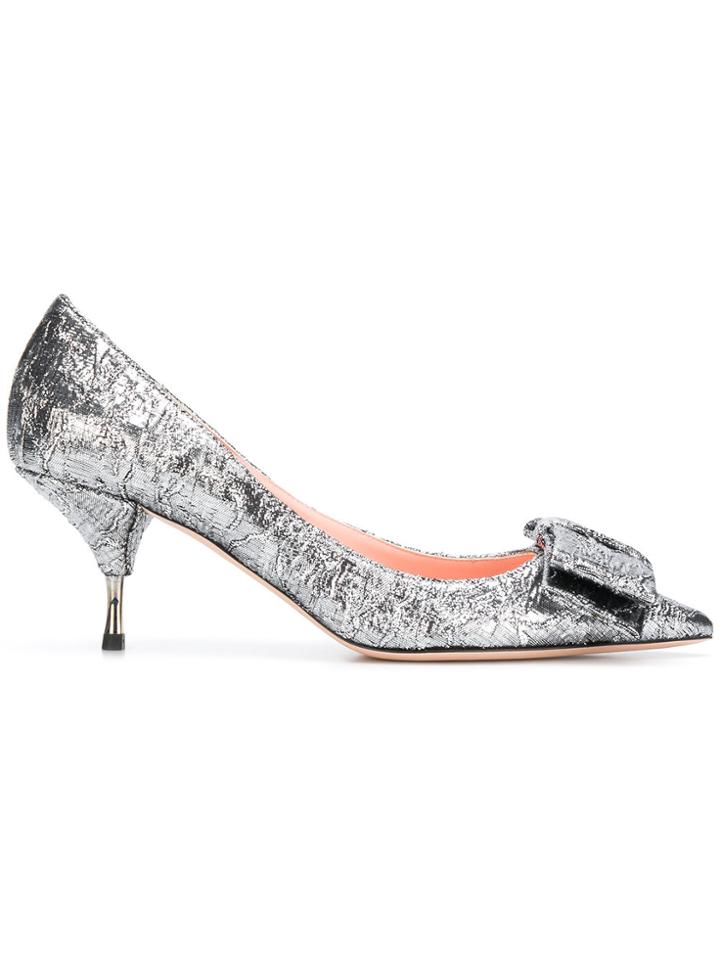 Rochas Bow Pumps - Grey