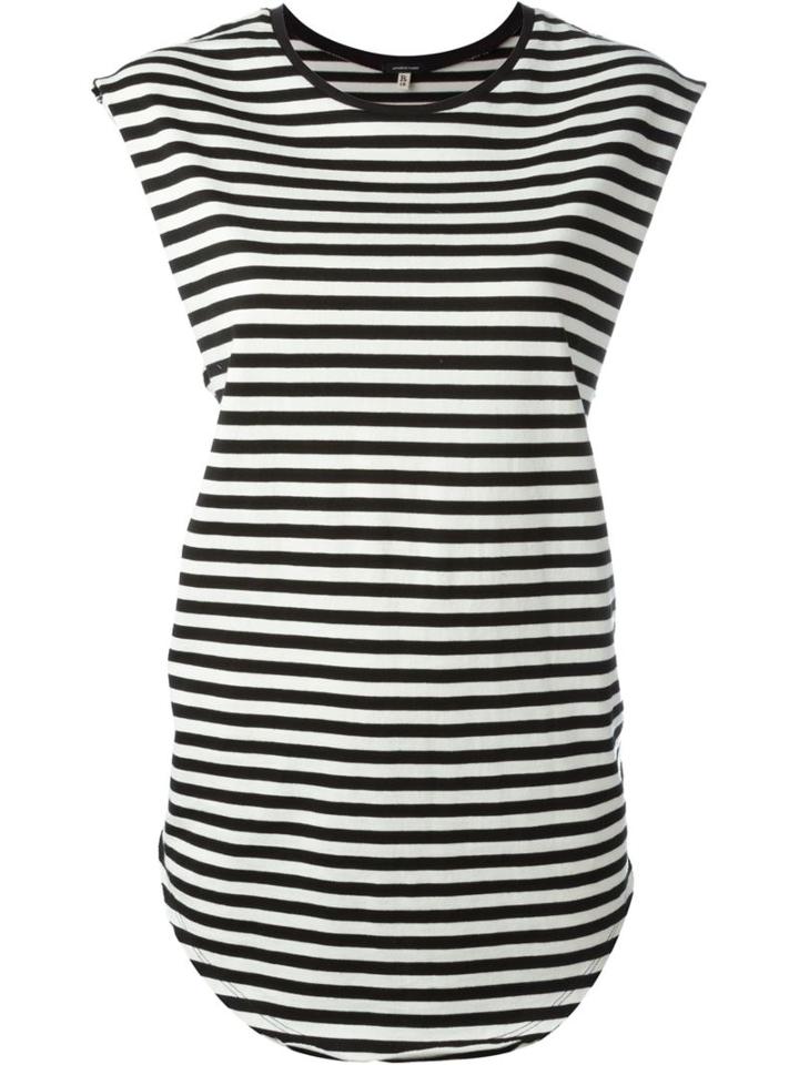 R13 Striped Tank Top, Women's, Size: Large, Black, Cotton