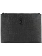 Saint Laurent Monogram Zip Pouch - Black