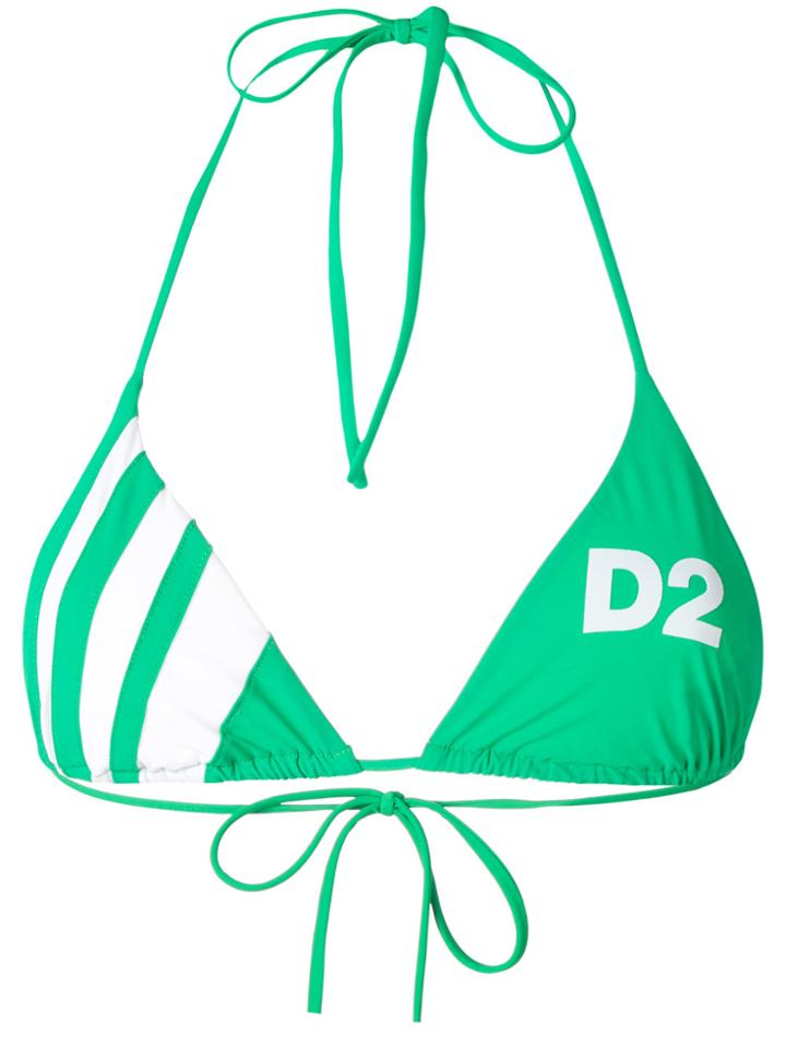 Dsquared2 Logo Halterneck Bikini Top - Green