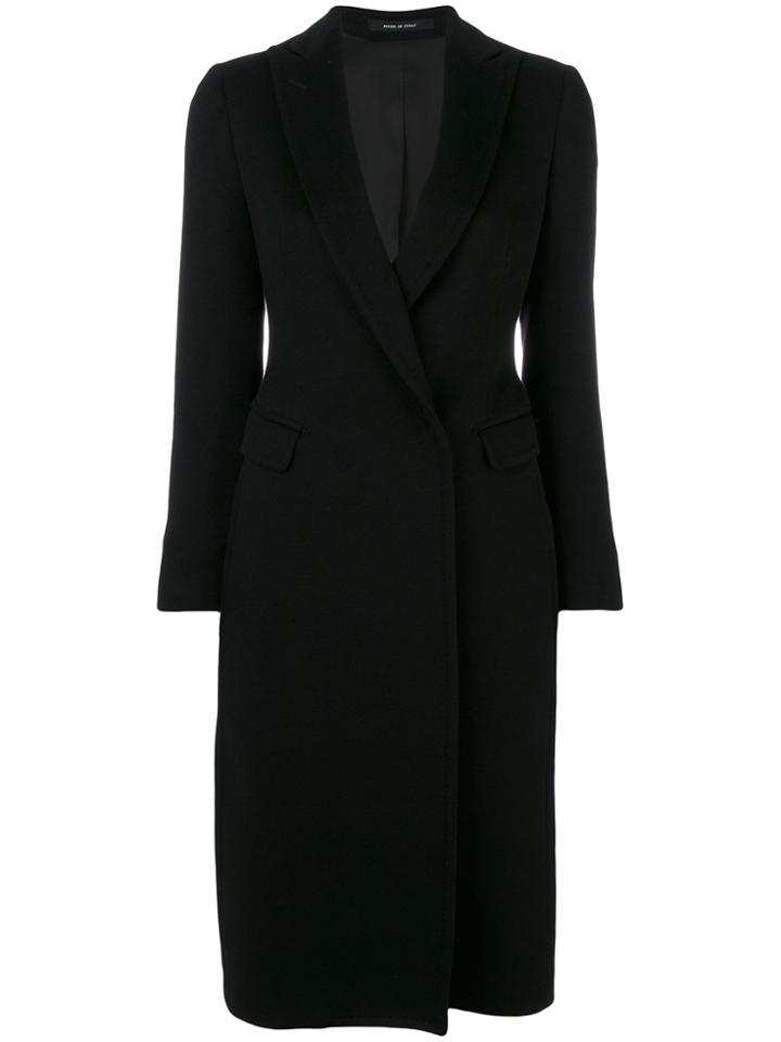 Tagliatore Concealed Button Coat - Black