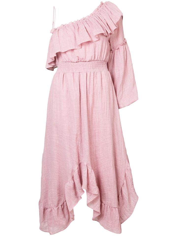 Misa Los Angeles Vola Off Shoulder Dress - Pink & Purple