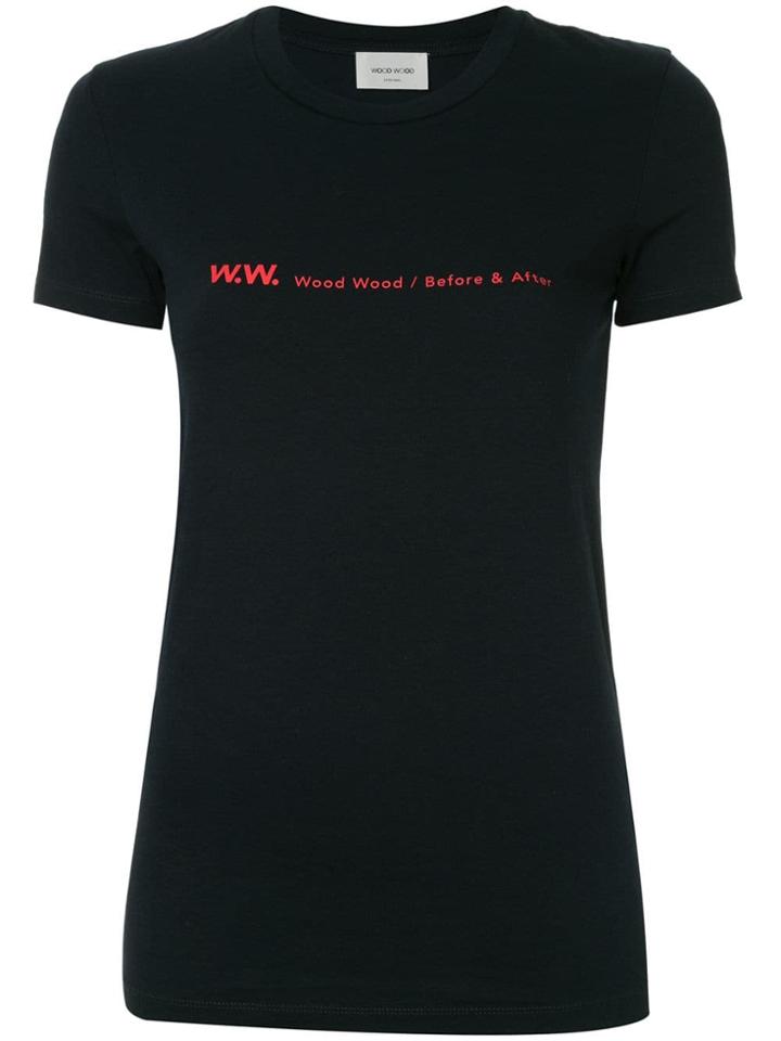 Wood Wood Logo Print T-shirt - Blue