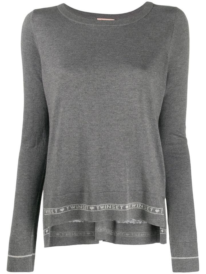 Twin-set Logo Stripe Jumper - Grey