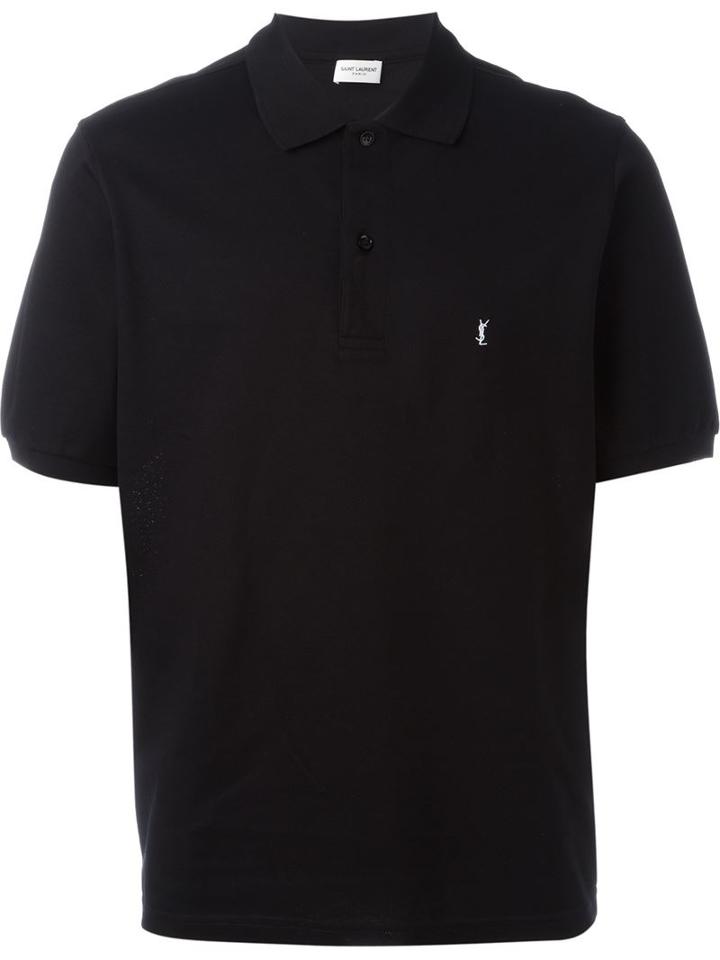 Saint Laurent Classic Polo Shirt, Men's, Size: M, Black, Cotton