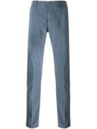 Incotex Slim Chino Trousers, Men's, Size: 34, Blue, Cotton/spandex/elastane