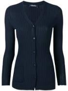 's Max Mara Ribbed V-neck Cardigan - Blue