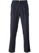 Borrelli Classic Tapered Trousers, Men's, Size: 50, Blue, Cotton/polyester/virgin Wool