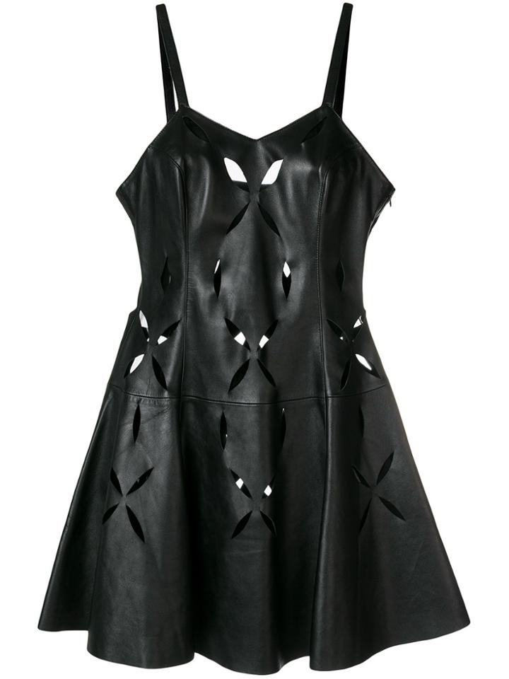 Versus Vintage Cutout Leather Dress - Black
