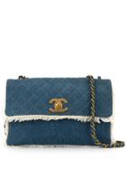 Chanel Pre-owned 1992 Quilted Cc Shoulder Bag - Blue
