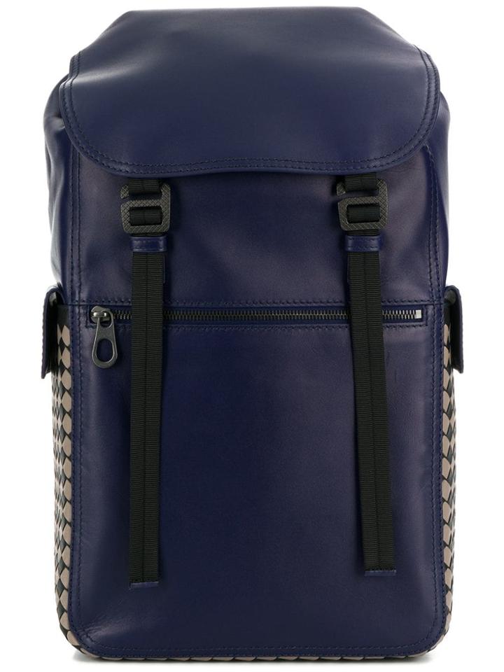 Bottega Veneta Intrecciato Checker Backpack - Blue