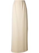 Jean Louis Scherrer Vintage Tweet Maxi Skirt, Women's, Size: 42, Nude/neutrals