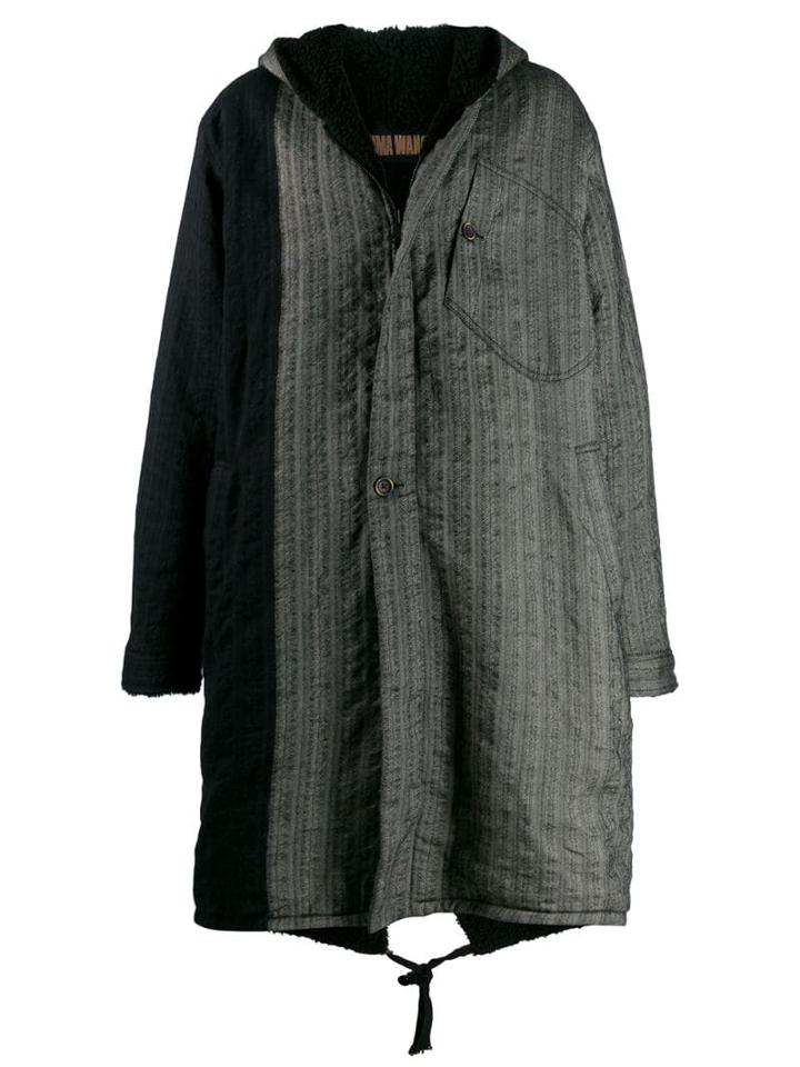 Uma Wang Herringbone Pattern Coat - Black