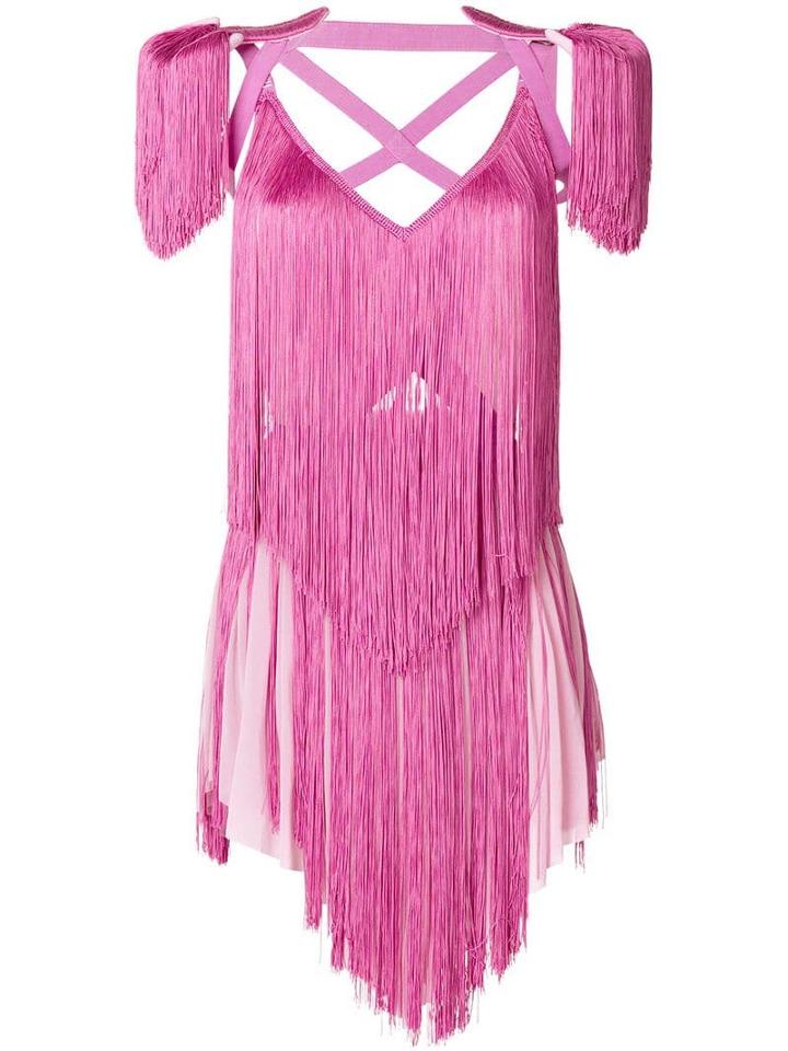 Nina Ricci Fringed Strappy Top - Pink