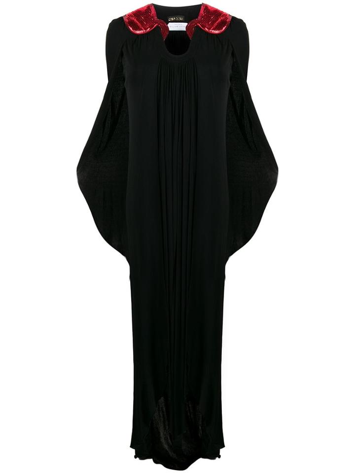 William Vintage 1980's Ossie Clark Gathered Dress - Black