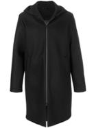 Hevo Zip Up Hooded Coat - Black