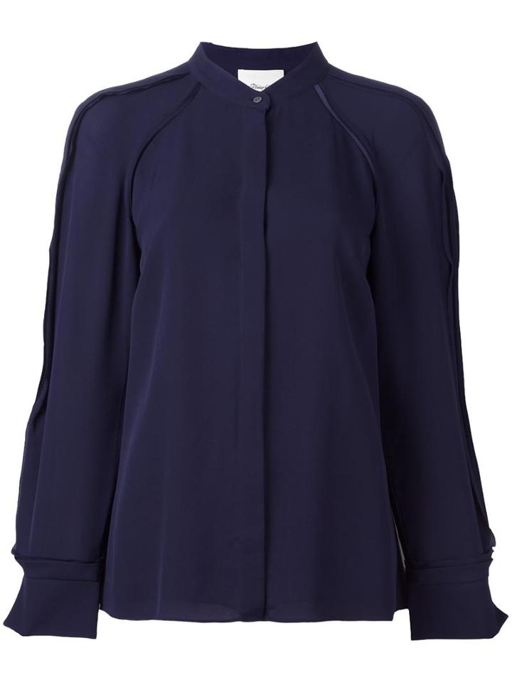 3.1 Phillip Lim - Round Neck Blouse - Women - Silk - 8, Blue, Silk