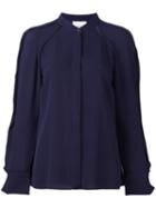 3.1 Phillip Lim - Round Neck Blouse - Women - Silk - 8, Blue, Silk