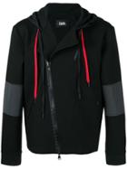 Karl Lagerfeld Panelled Zip Hoodie - Black