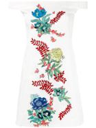 House Of Holland Off-the-shoulder Embroidered Dress - White