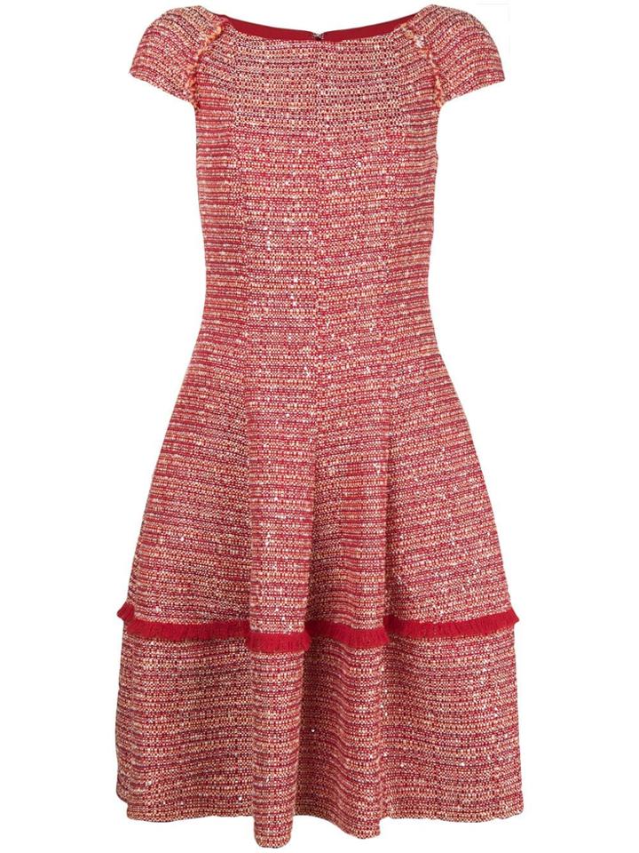 Talbot Runhof Tweed Flared Dress