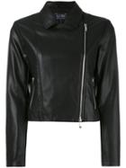 Armani Jeans - Classic Biker Jacket - Women - Polyester/polyurethane/viscose - 44, Black, Polyester/polyurethane/viscose