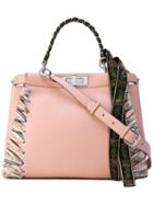 Fendi - Peekaboo Shoulder Bag - Women - Silk/leather/metal - One Size, Pink/purple, Silk/leather/metal