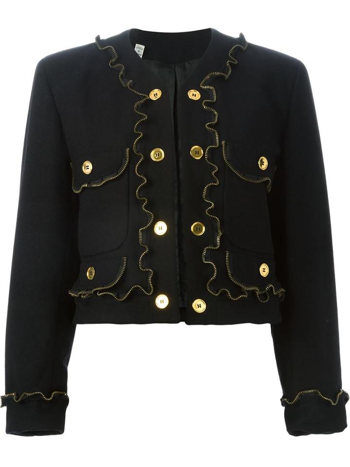 Moschino Vintage Zipper Detail Jacket, Women's, Size: 44, Black