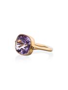 Marie Helene De Taillac Amethyst Swivel Ring With Gold Band - Metallic