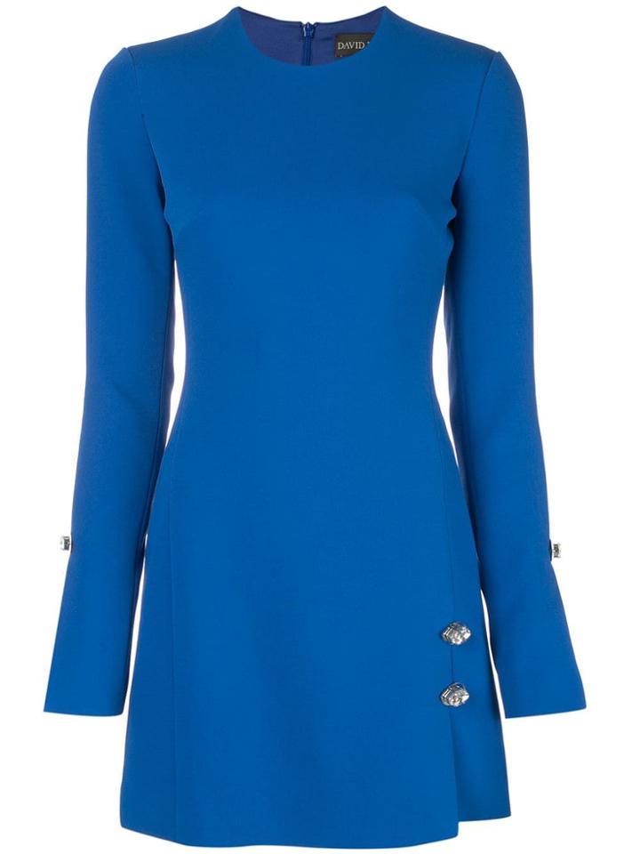 David Koma Crystal Embellished Mini Dress - Blue