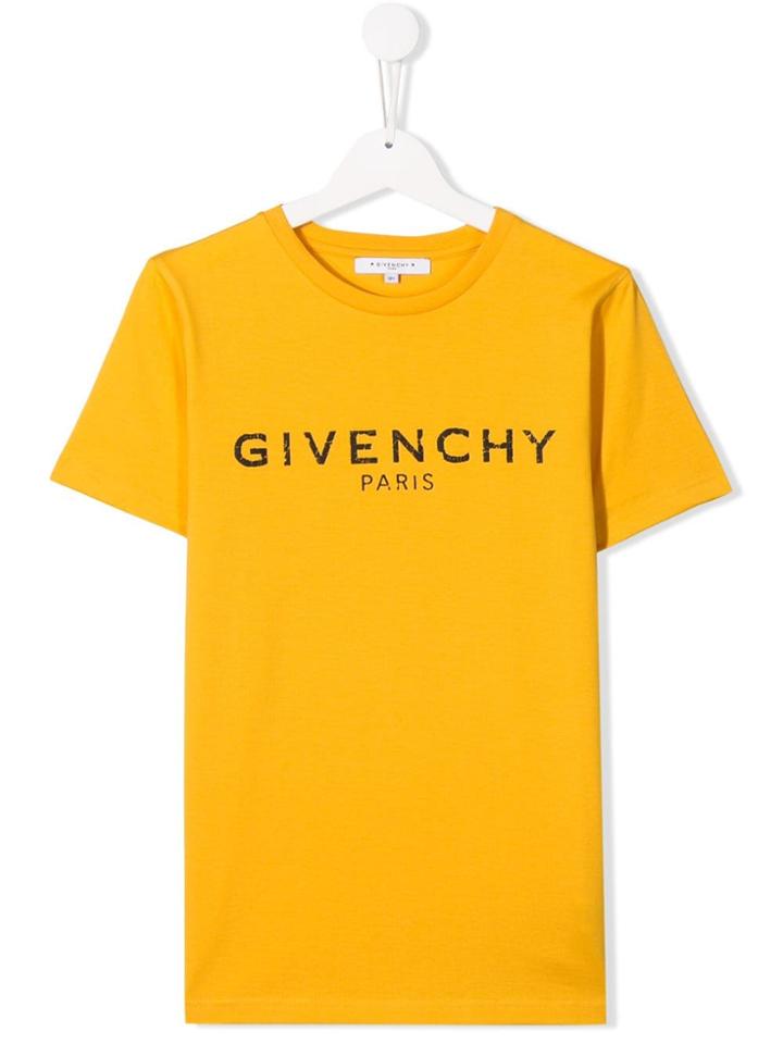 Givenchy Kids Logo Printed T-shirt - Yellow