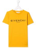 Givenchy Kids Logo Printed T-shirt - Yellow