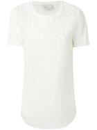 3.1 Phillip Lim Embroidered Boxy T-shirt, Women's, Size: 2, White, Silk/polyester